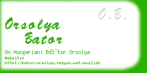 orsolya bator business card